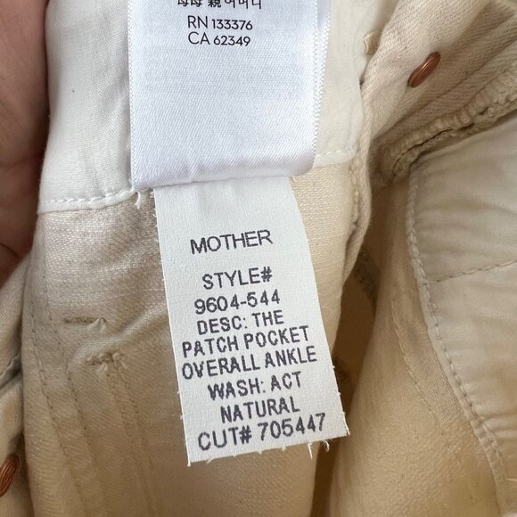 MOTHER Denim the Patch Pocket Overall Ankle in Act Natural, Size Small, NWT! - Picture 15 of 15